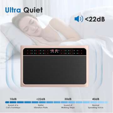 Natini Vibration Plate Exercise Machine - Whole Body Vibration Platform Machine with Pilates Bar Resistance Bands for Home Fitness Training Equipment & Weight Loss (Pink)