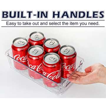 ESARORA Plastic Storage Bin with Lids, Stackable Clear Organizer Bins with Handle and Divider for Fr...