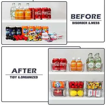 ESARORA Stackable Clear Storage Bins with Lids - 9 Pack