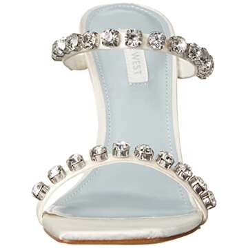 Nine West Women's ARIA Pump, White Satin, 8