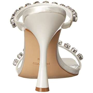 Nine West Women's ARIA Pump, White Satin, 8
