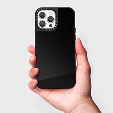 CASETiFY Mirror iPhone 13 Pro Max Case [5ft Drop Protection/Compatible with Magsafe] - Black on Black