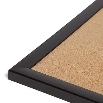 U Brands Cork Bulletin Board with Black Wood Frame