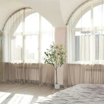 Homeplants Artificial Eucalyptus Tree, 5ft Fake Silver Dollar Leaves Plant with White Pot, Silk Faux Tree for Indoor House Office Home Living Room Floor Décor