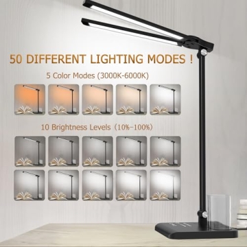 Versatile CHARYJOD Dimmable LED Desk Lamp for Any Space