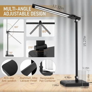 Versatile CHARYJOD Dimmable LED Desk Lamp for Any Space