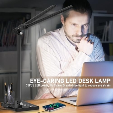 Versatile CHARYJOD Dimmable LED Desk Lamp for Any Space