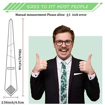 Mantieqingway Men's Cotton Floral Neck Tie 2.56'' Printed Skinny Tie