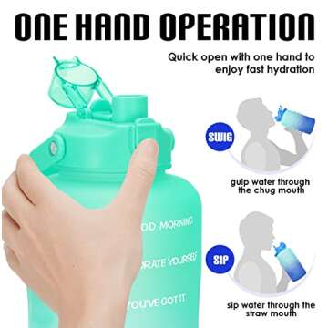 HydroPal 1 Gallon Water Bottle with 2-IN-1 Lid