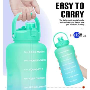 HydroPal 1 Gallon Water Bottle with 2-IN-1 Lid