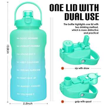 HydroPal 1 Gallon Water Bottle with 2-IN-1 Lid