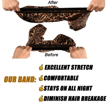 Stylish 2 Pack Satin Hair Bonnets for Long Hair Protection