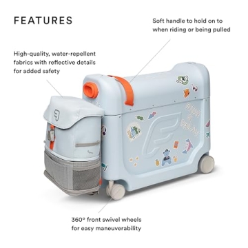 JetKids Travel Bundle: Kid's Ride-On Suitcase & Backpack