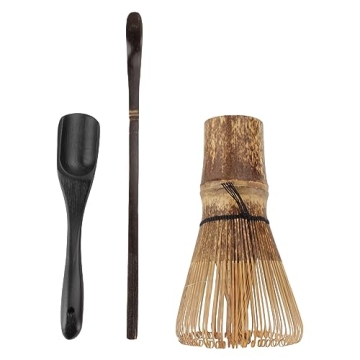 BambooMN Matcha Whisk Set - Black Chasen & Scoops - Perfect Brew