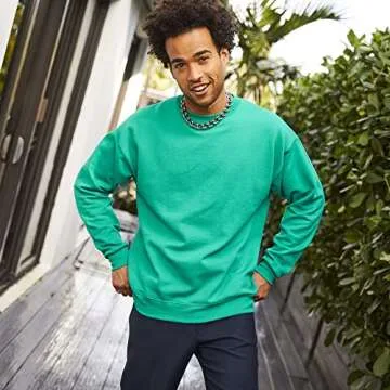 Hanes Men's Comfortwash Garment Dyed Sweatshirt, Cypress Green, Large