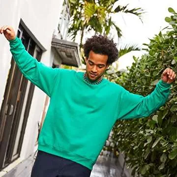 Hanes Men's Comfortwash Garment Dyed Sweatshirt, Cypress Green, Large