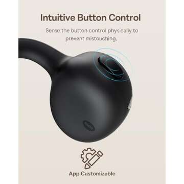 Baseus Bowie MC1 Open Ear Clip-On Earbuds, Adaptive Comfort with Anti-Drop Design, Impactful Sound with Adaptive Bass Boost, Adaptive Noise Cancelling Calls, IP57 Waterproof, 40H Playtime, Lightweight