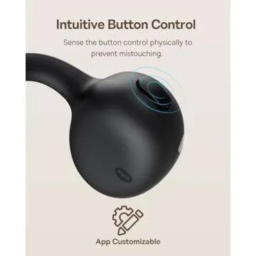 Baseus Bowie MC1 Open Ear Clip-On Earbuds, Adaptive Comfort with Anti-Drop Design, Impactful Sound with Adaptive Bass Boost, Adaptive Noise Cancelling Calls, IP57 Waterproof, 40H Playtime, Lightweight