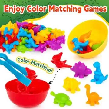 Dinosaur Color Sorting Toys for Toddlers 1-3 Years
