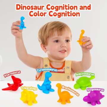 Dinosaur Color Sorting Toys for Toddlers 1-3 Years
