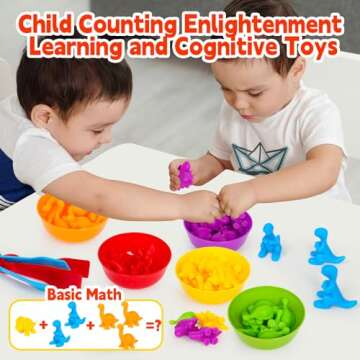 Dinosaur Color Sorting Toys for Toddlers 1-3 Years