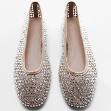 Stylish Rhinestone Ballet Flats for Women - MICIFA