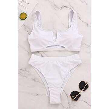 ToppKissy Women Cutout Bikini High Waisted Cheeky Swimsuit