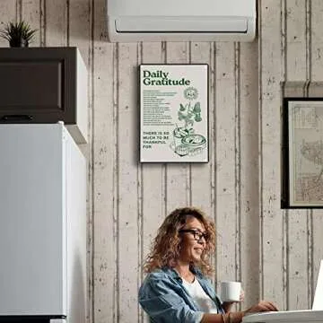 Room Decor Aesthetic Wall Decor Daily Gratitude Inspirational Metal Tin Sign, Green Boho Home Coffee Room Wall Office Decor 8X12Inch New