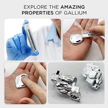 Gallium Metal 50 Grams, 99.99% Pure Melting Gallium - 50g Vial
