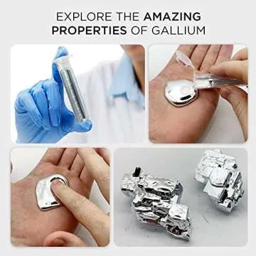 Gallium Metal 50 Grams, 99.99% Pure Melting Gallium - 50g Vial
