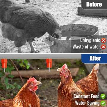 Automatic Chicken Water Nipple Drinker Feeders Poultry Hen Duck Screw Style Water Drink Feeder by Li...