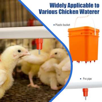 Automatic Chicken Water Nipple Drinker Feeders Poultry Hen Duck Screw Style Water Drink Feeder by Livestocktool (25)