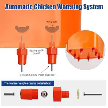 Automatic Chicken Water Nipple Drinker Feeders Poultry Hen Duck Screw Style Water Drink Feeder by Livestocktool (25)