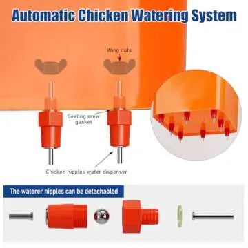 Automatic Chicken Water Nipple Drinker Feeders Poultry Hen Duck Screw Style Water Drink Feeder by Livestocktool (25)
