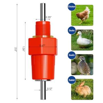 Automatic Chicken Water Nipple Drinker Feeders Poultry Hen Duck Screw Style Water Drink Feeder by Livestocktool (25)