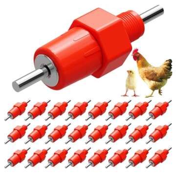 Automatic Chicken Water Nipple Drinker Feeders Poultry Hen Duck Screw Style Water Drink Feeder by Livestocktool (25)