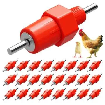 Automatic Chicken Water Nipple Drinker Feeders Poultry Hen Duck Screw Style Water Drink Feeder by Livestocktool (25)