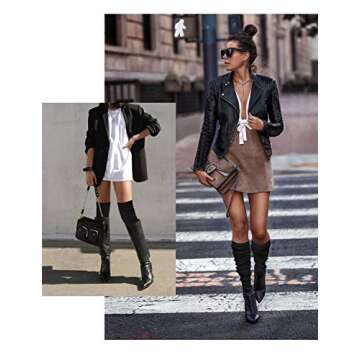 v28 Women’s Neon Knit Leg Warmer for 80s Party Dance Sports Yoga (61-Black)