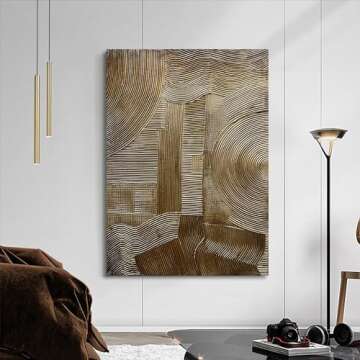 NANKAI Modern Abstract Painting 40x28 Inch Gold Textured Wall Art Deco Painting Frame Art Oil Painting