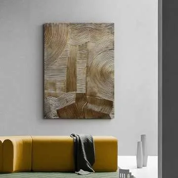 NANKAI Modern Abstract Painting 40x28 Inch Gold Textured Wall Art Deco Painting Frame Art Oil Painting