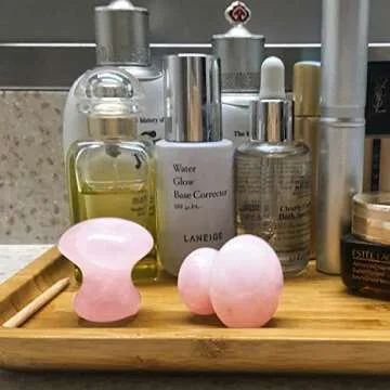 MIMOSA Handmade Natural Rose Quartz Gua Sha Scraping Massage Tool Mushroom Shaped GuaSha Board for SPA Relaxing Meditation Massage