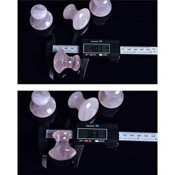 MIMOSA Handmade Natural Rose Quartz Gua Sha Scraping Massage Tool Mushroom Shaped GuaSha Board for SPA Relaxing Meditation Massage