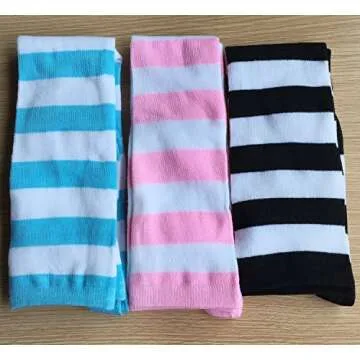 Chalier Striped Over Knee Socks for Stylish Comfort