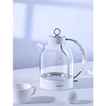 ASCOT Electric Kettle, Glass Electric Tea Kettle Gifts for Men/Women/Family 1.5L 1500W Borosilicate ...