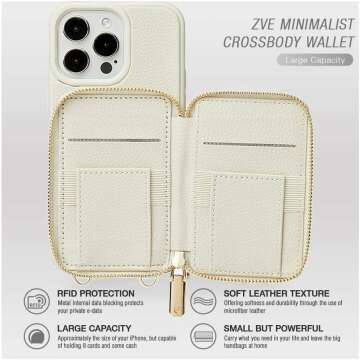 ZVE iPhone 14 Pro Wallet Case with RFID Block