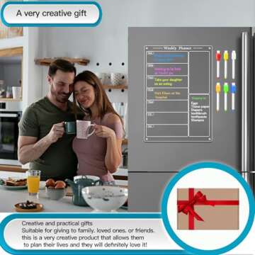 Acrylic Weekly Planner for Fridge with Markers - Todkoding