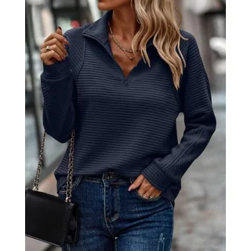 BTFBM Womens Fall Fashion Quarter Zip Sweatshirt