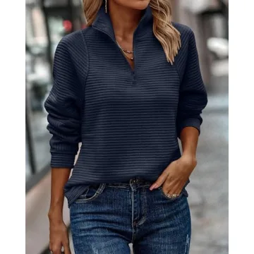 BTFBM Womens Fall Fashion Quarter Zip Sweatshirt