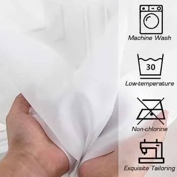 Simplebrand Sheer White Curtains 96 Inches Long, Light Filtering Rod Pocket Solid Color Window Sheer Curtain Panels, Elegant Curtains & Drapes for Living Room, Bedroom 2 Panels (White, 42" W x 96" L)