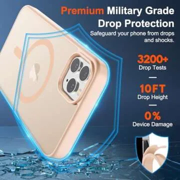 SUPFINE Magnetic for iPhone 11 Pro Max Case (Compatible with MagSafe) (10 FT Military Grade Drop Protection) Slim Translucent Matte Shockproof with Anti-Fingerprint Phone Case,Sand Pink
